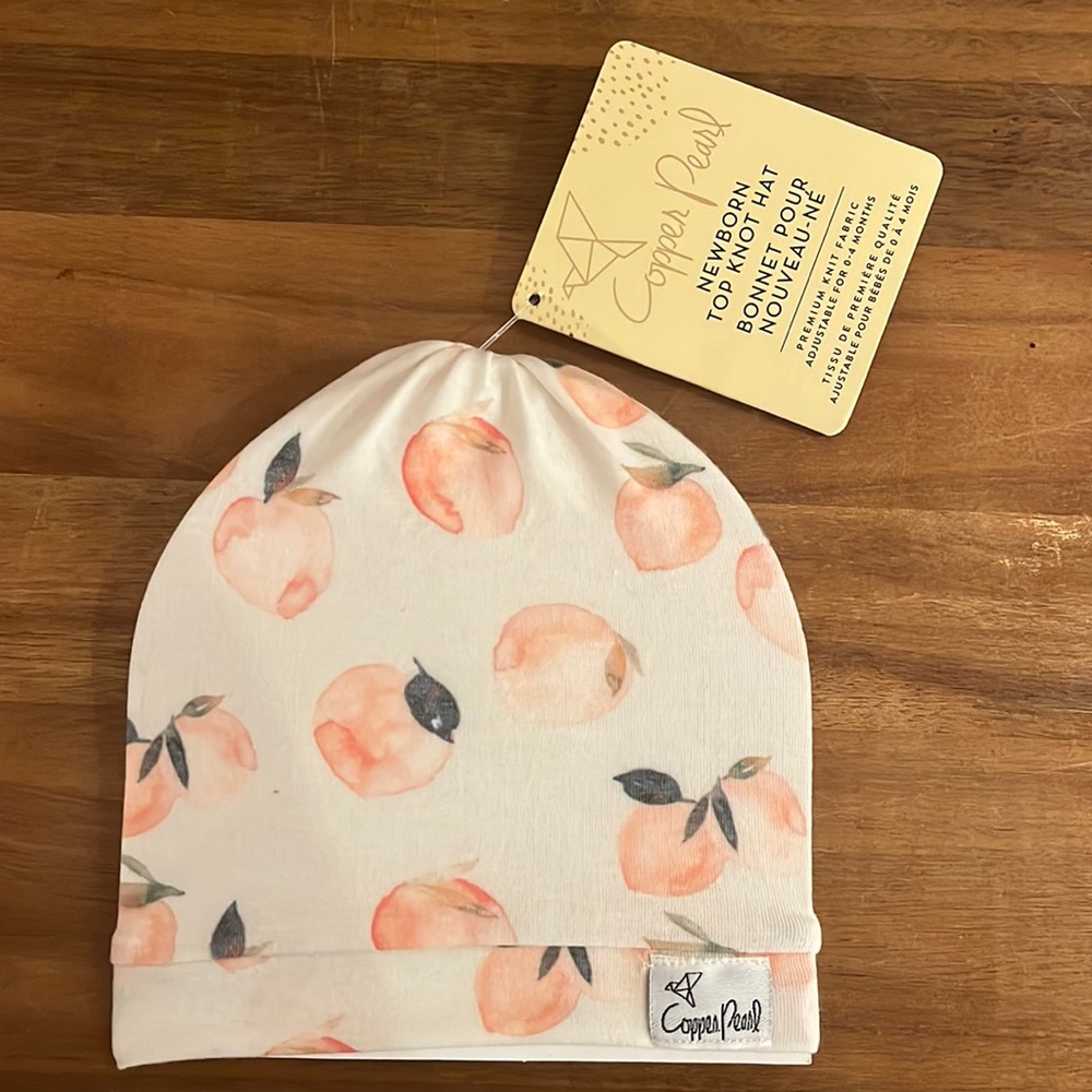 Copper Pearl top knot hat